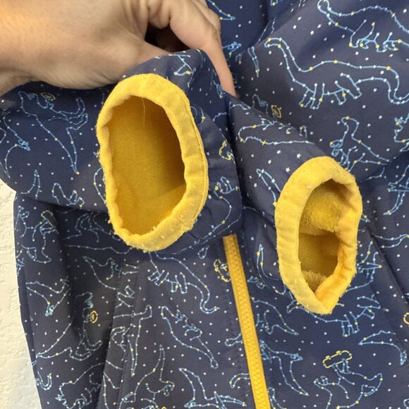 Cat & Jack 4t Dinosaur Jacket With Hood Blue Raincoat Stars Lined Coat Fall - Picture 3 of 10